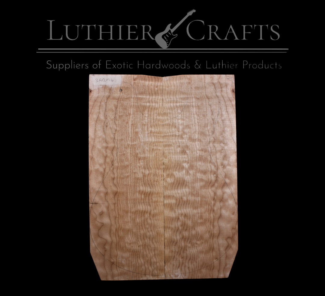 3A Book matched unjoined Quilted maple For guitar /bass 6 mm #3AQM4 UK Stock