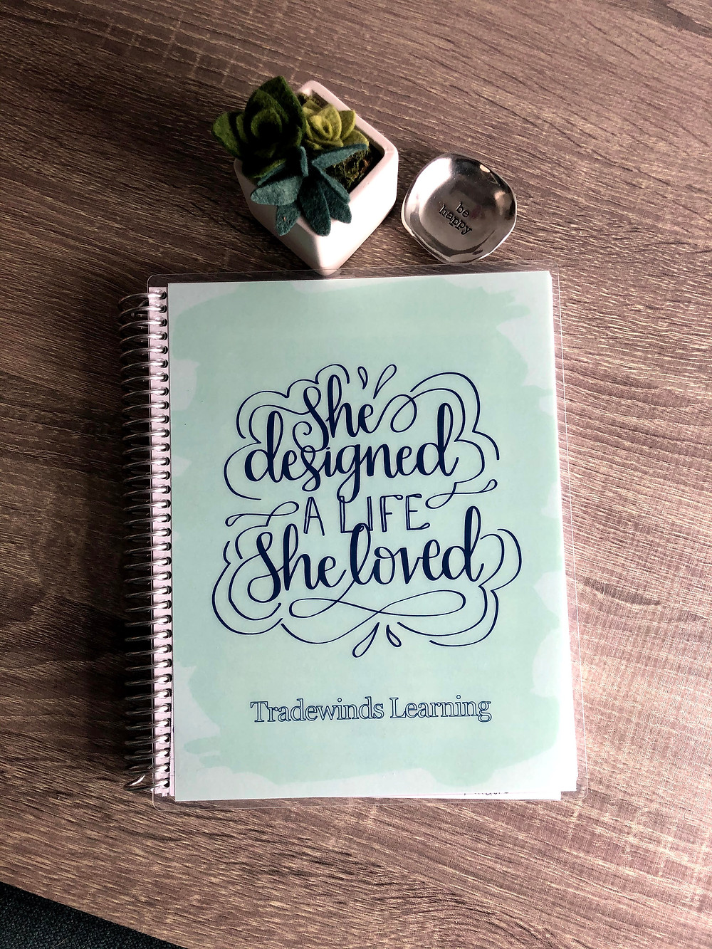 goal setting journal on desk