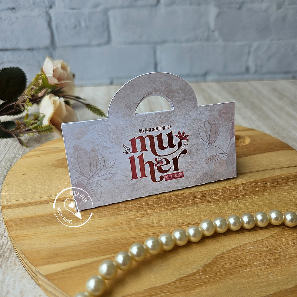 Sacolinha Protetor Labial - Arquivo Dia da Mulher Molde