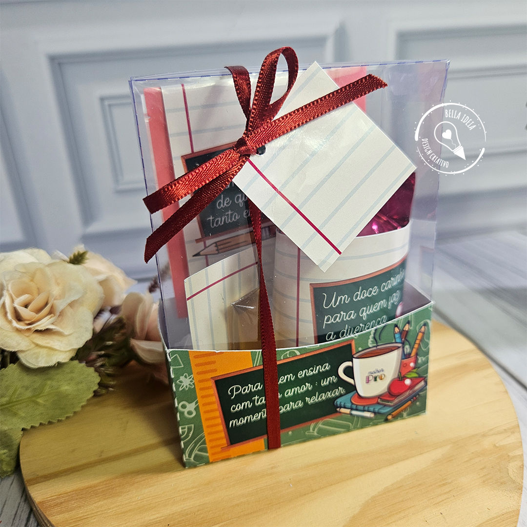 Caixa Cha Chocolate Mel - Dia do Professor Brinde