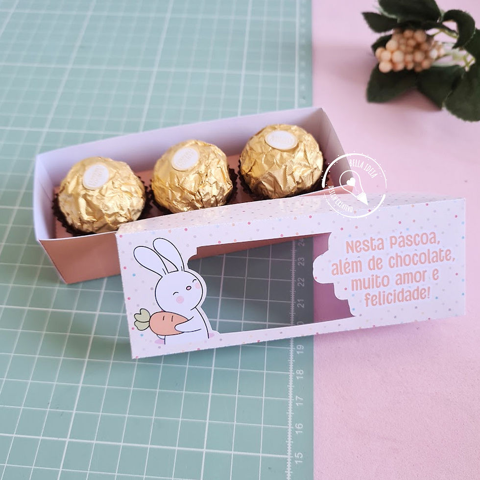 Caixa para 3 doces Brinde de páscoa