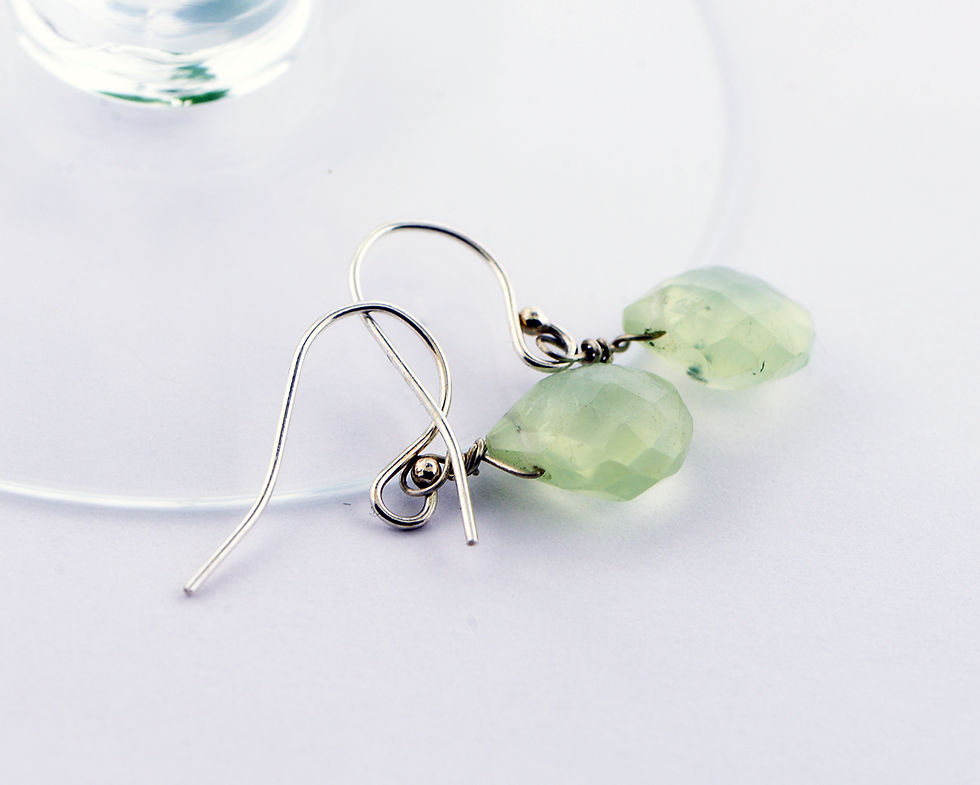 Thumbnail: Prehnite Sterling Silver Earrings