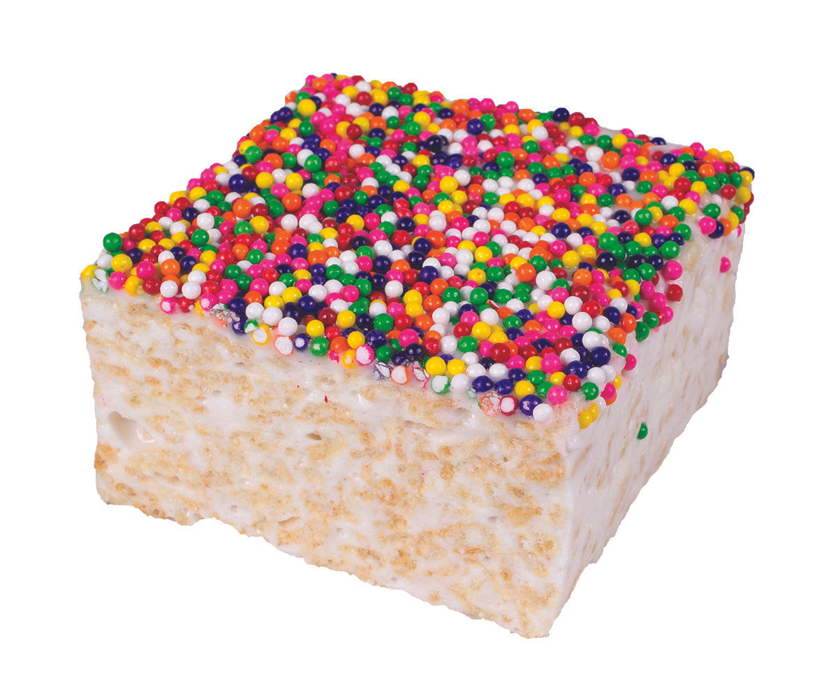 Rainbow Nonpareils Rice Treat