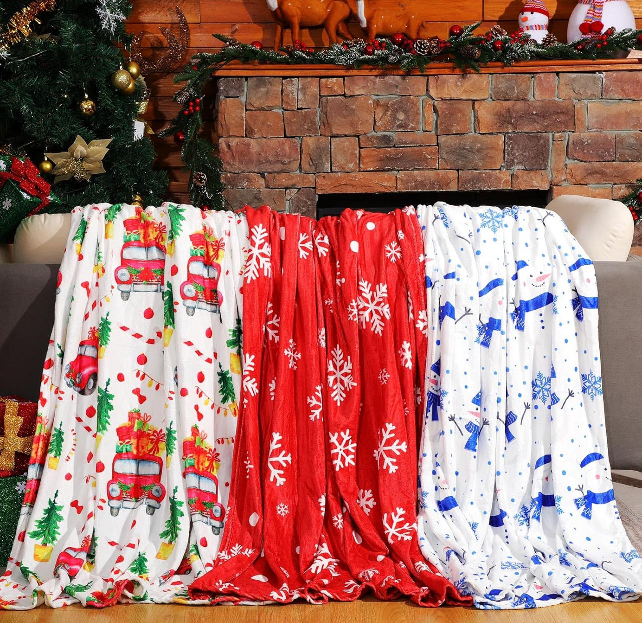 3 Pack of Christmas Blankets 