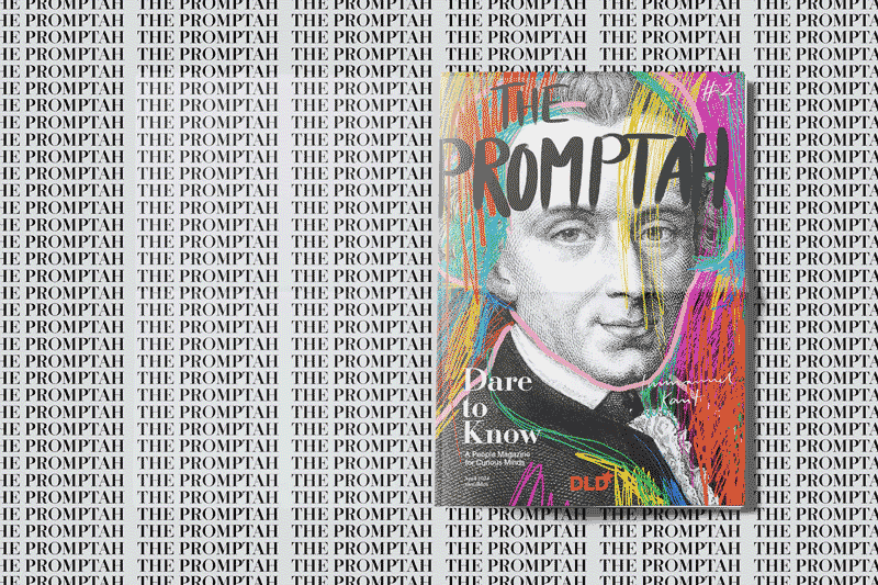The Promptah, DLD, DLD Media, DLD Conferences, KI, AI, Magazine, Editorial Design, Ilustration, Collage, Typografie, Grafikdesign, München, Munich