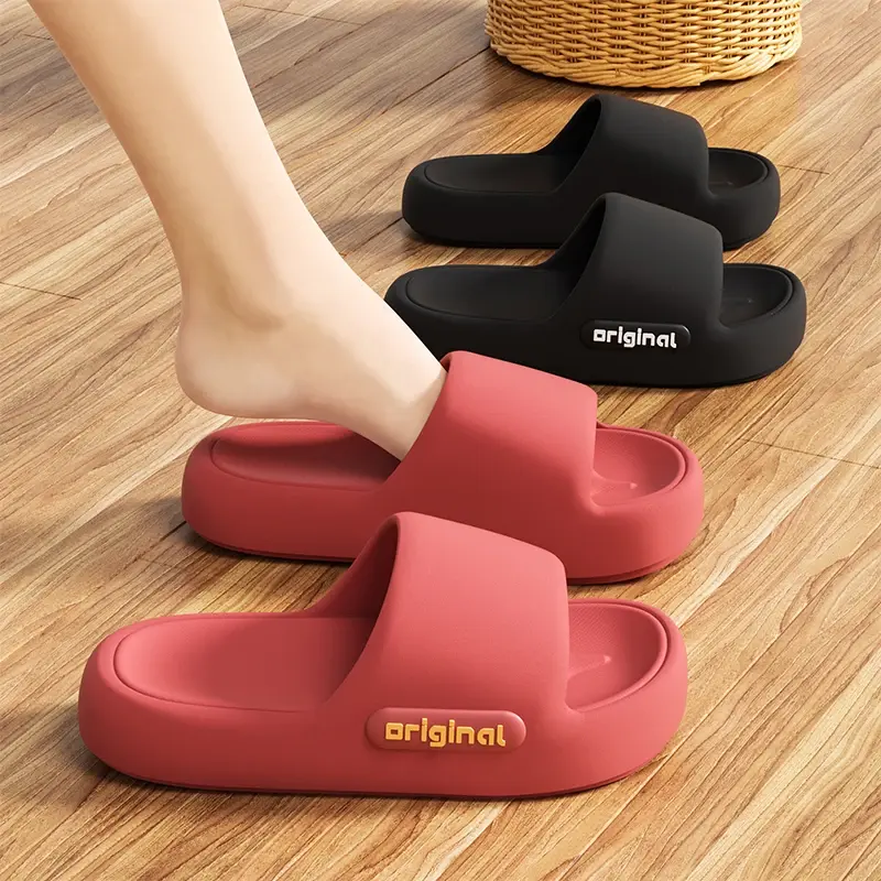 Thumbnail: Thick Bottom Cloud Slippers Women Fashion Letter Print Platform Sandals Woman