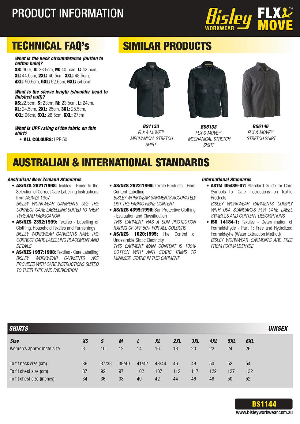 縮圖：Bisley Flx & Move™ Stretch  Shirt 澳洲彈性多功能工作短袖襯衫 (Cotton 98%)