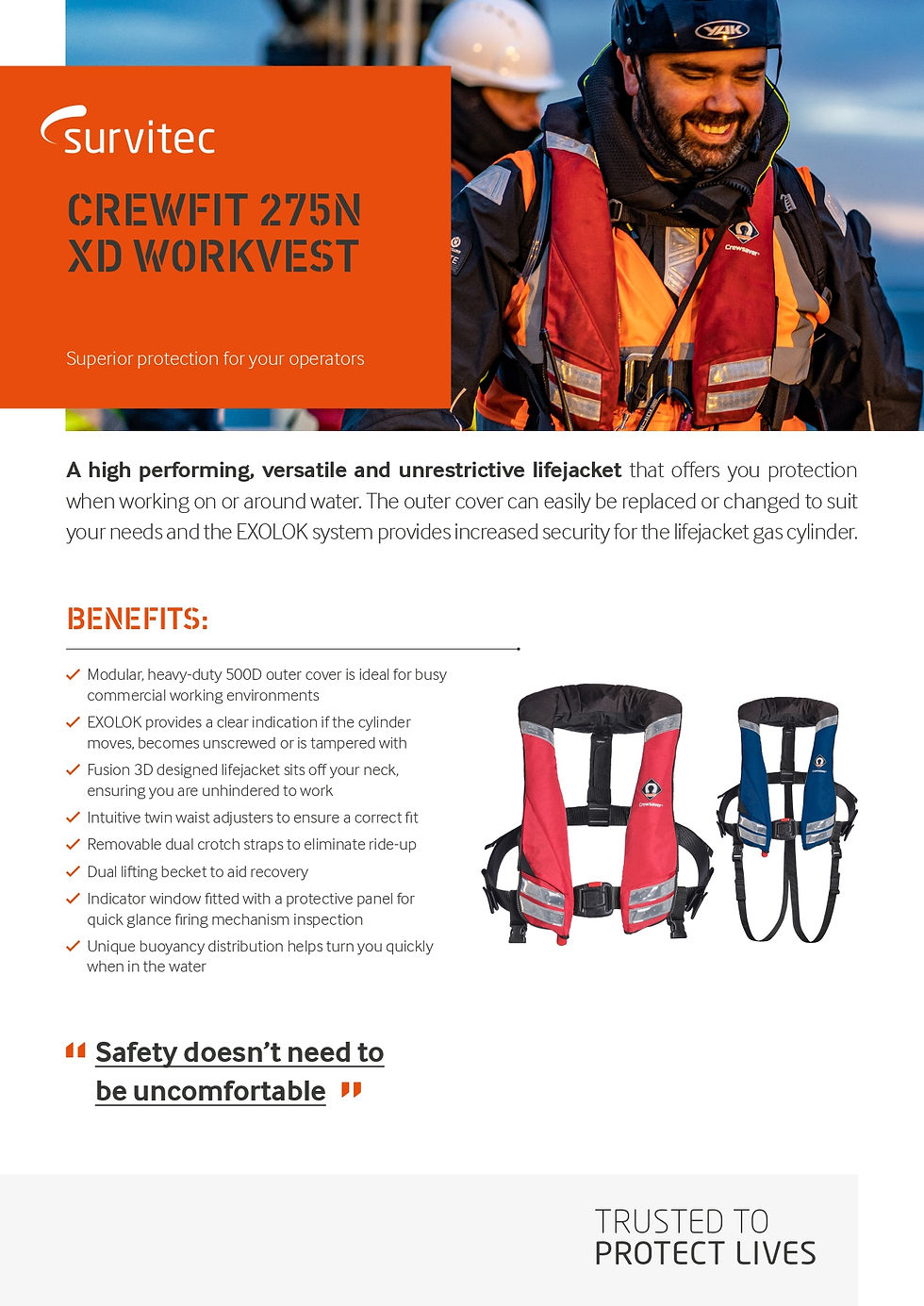 縮圖：Survitec Crewfit 275N XD  ISO12402-2  自動充氣式救生衣  ​​​​​​​