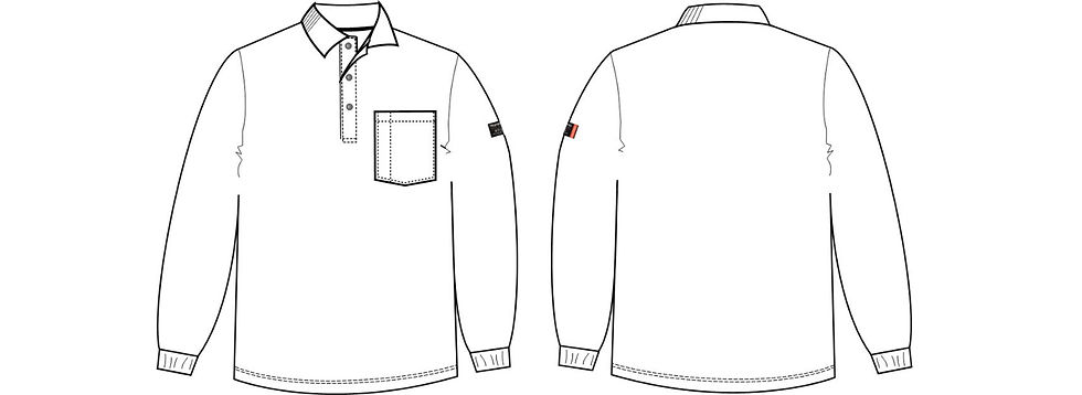 縮圖：FR L-Sleeve POLO 阻燃防電弧長袖POLO 220gsm, 5.4cal, HRC1