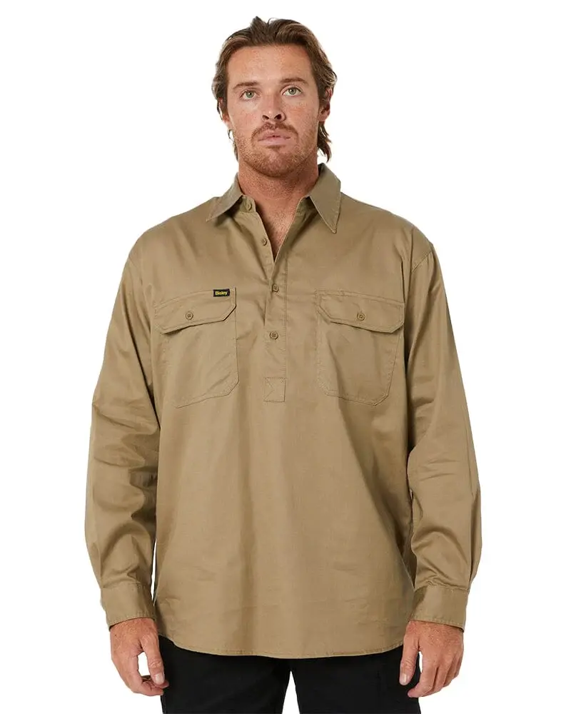 縮圖：Bisley 100%Cotton Close Front Cool   背網眼通風 無肚扣/類POLO襯衫(155g)