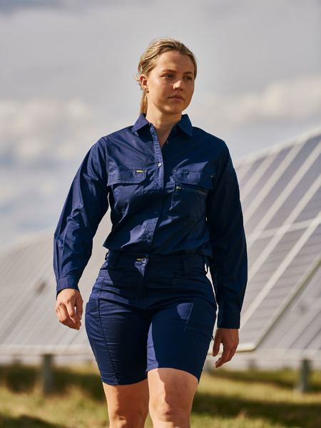 縮圖：Bisley Women's X AIRFLOW™ Stretch Ripstop Shirt 超涼氣流彈性排汗長袖洞洞工作服 (Poly 88%)