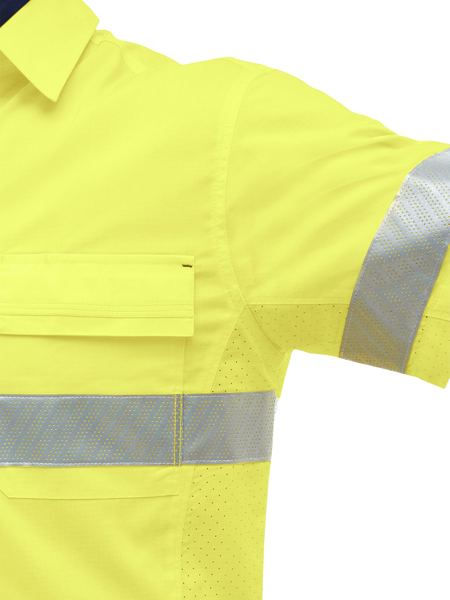 縮圖：Bisley X-Airflow  HiVis Taped Strech  Shirt 超涼彈性反光洞洞工作襯衫88%Poly 140gsm(短袖)