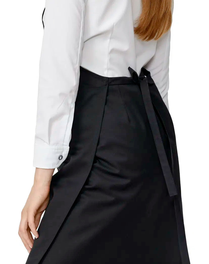 縮圖：Wrap-around apron w. pockets CO/PES 210g 全包臀圍裙,有口袋/黑/k31320