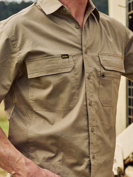 縮圖：Bisley X AIRFLOW™ Stretch Ripstop SL Shirt 超涼氣流彈性排汗短袖洞洞工作服 (Poly 88%)