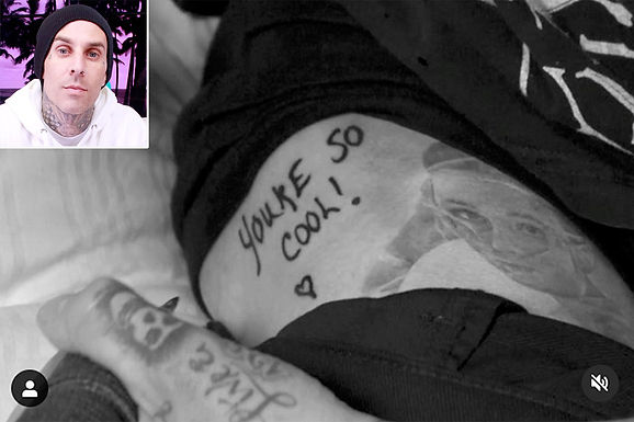 Fans believe Travis Barker's new tattoo is for Kourtney Kardashian