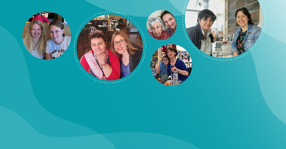 Banner of people with disabilities with their advocates