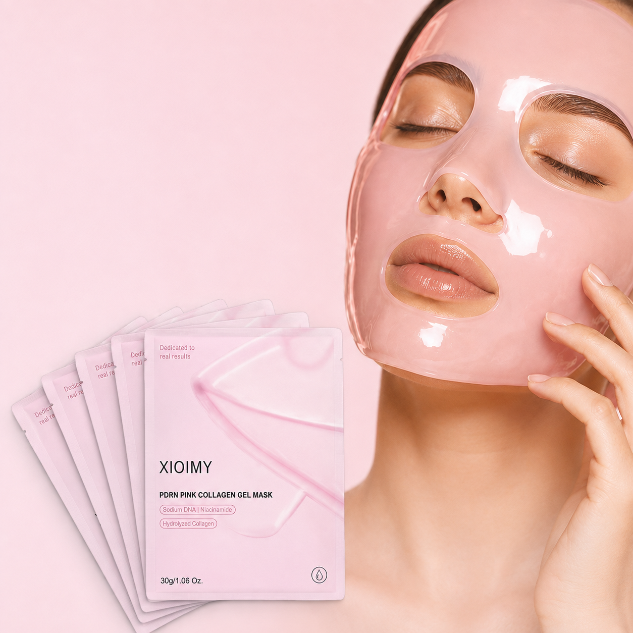 Salmon Pink Collagen Jelly Facial Masks (Pack of 6)
