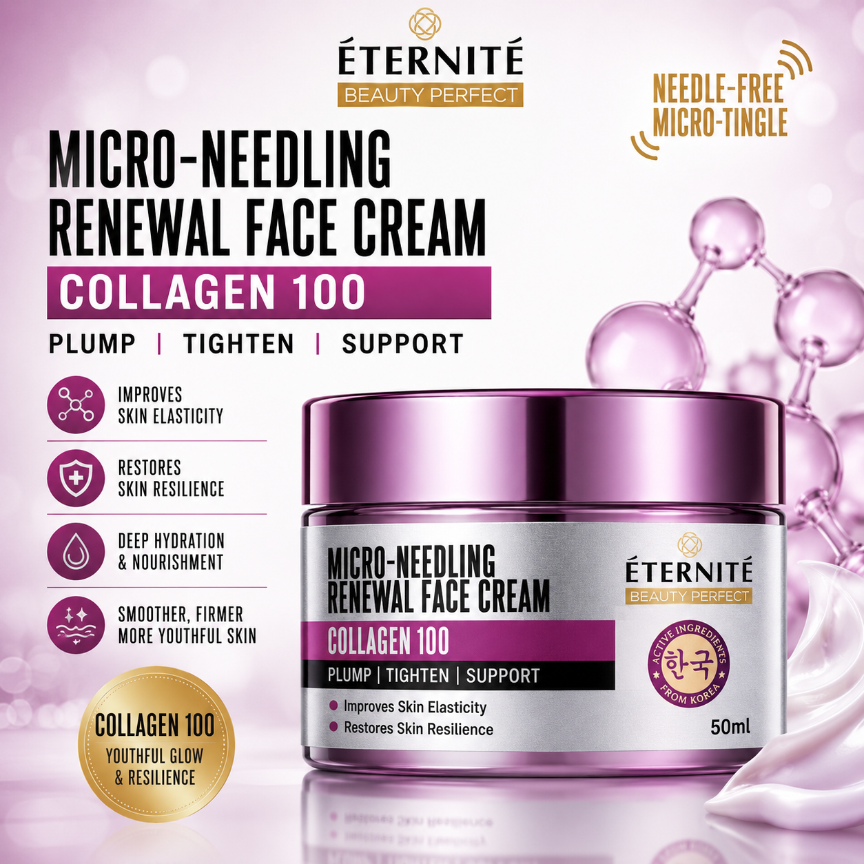 Éternité Collagen 100 Micro-Needling Renewal Face Cream – 50ml