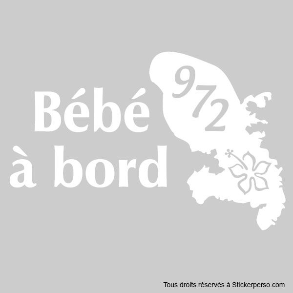 Miniature : Sticker Bébé à Bord - Martinique - Prénom au choix
