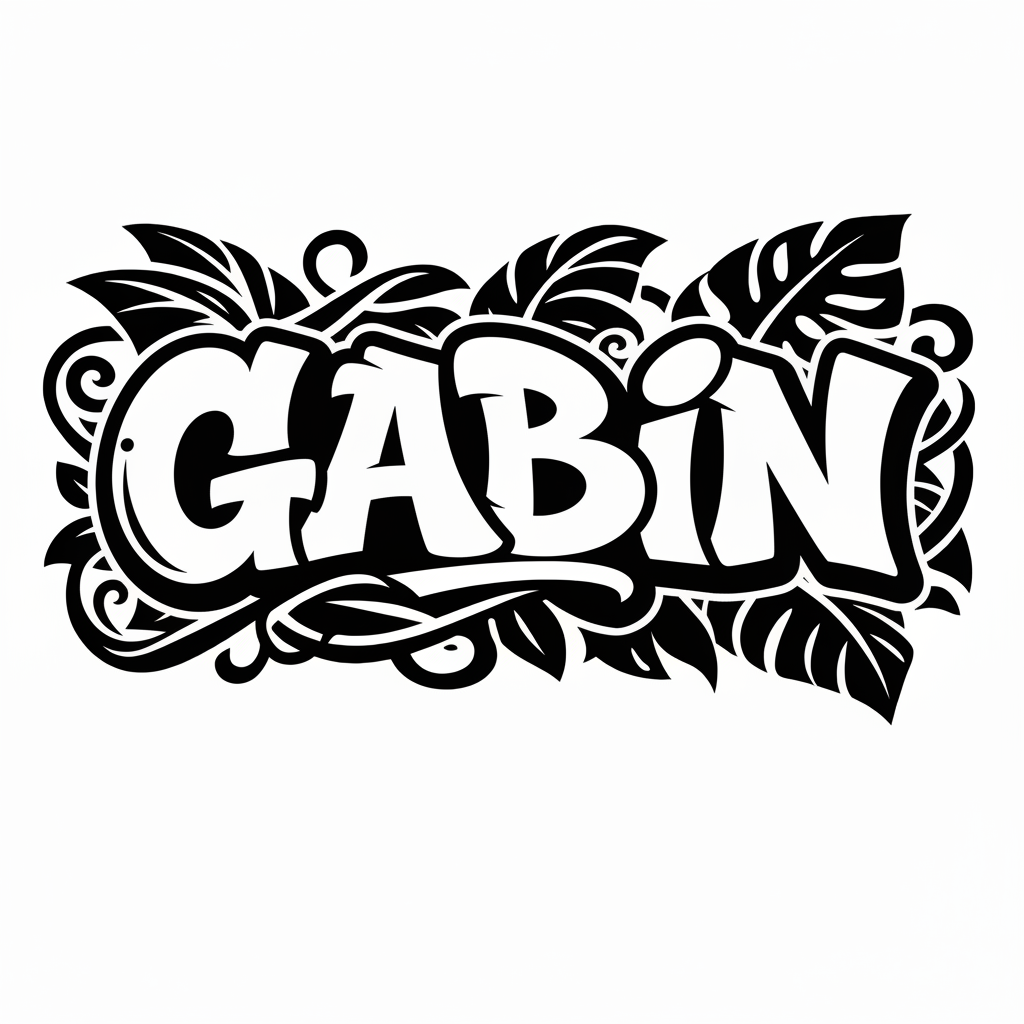 Sticker Prénom Personnalisé Thème Jungle Gabin