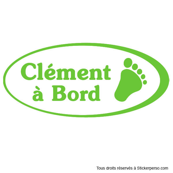 Miniature : Sticker Bébé à Bord - Petits Pieds - Prénom au choix