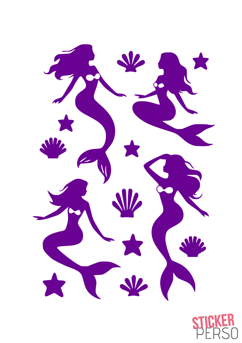 Miniature : 1 planche de stickers sirènes