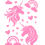 Miniature : 1 planche thème licornes, arc-en-ciel, nuages, coeurs et étoiles