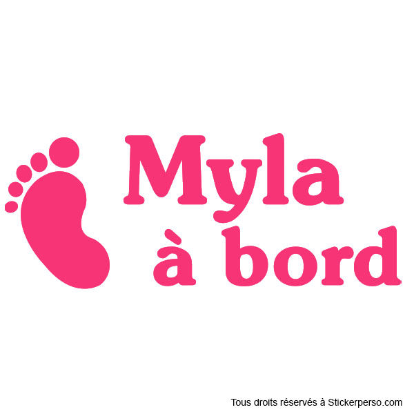 Miniature : Sticker Bébé à Bord - Petits Pieds - Prénom au choix