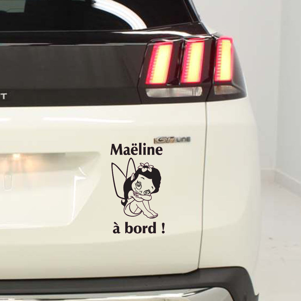 Sticker Bébé à Bord - Petite Fée - Prénom au choix
