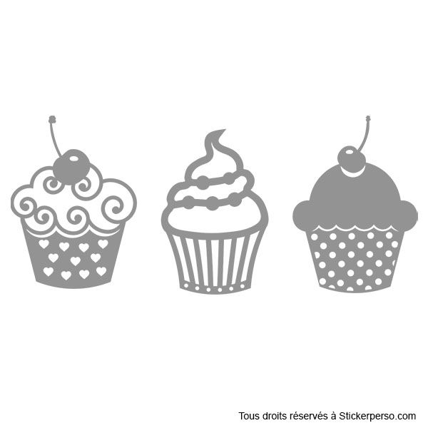 Miniature : 3 Stickers Cupcakes