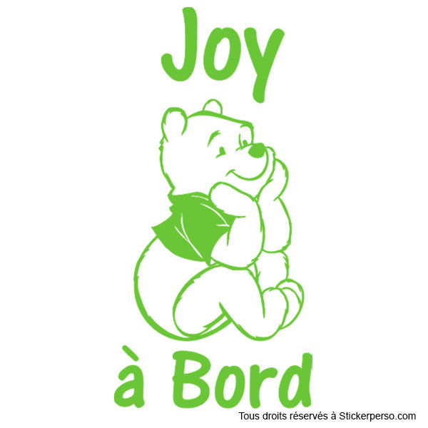 Miniature : Sticker Bébé à Bord - Winnie l'ourson - Prénom au choix