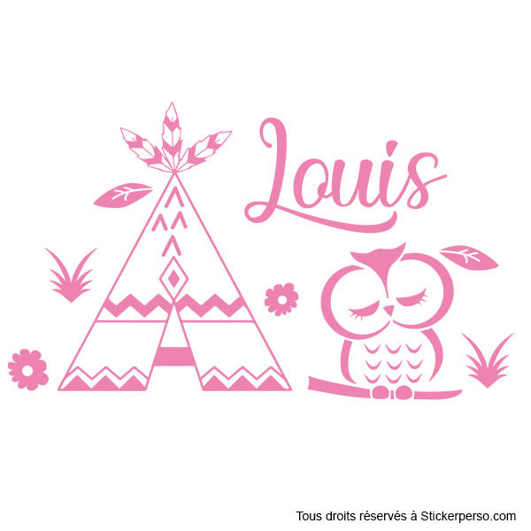 Miniature : Sticker Chambre - Thème Tipi Chouette