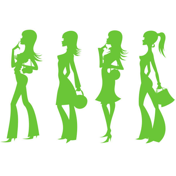 Miniature : Lot de 4 Stickers Décoratifs - Silhouettes de femmes