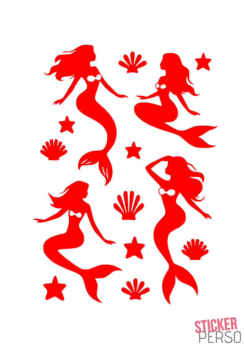 Miniature : 1 planche de stickers sirènes