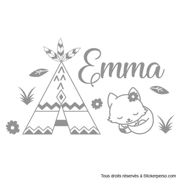 Miniature : Sticker Chambre - Thème Tipi Renard
