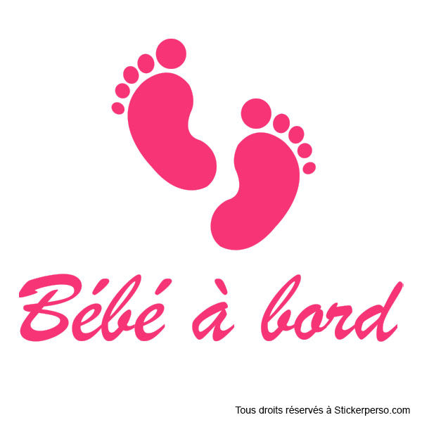 Miniature : Sticker Bébé à Bord - Petits Pieds - Prénom au choix