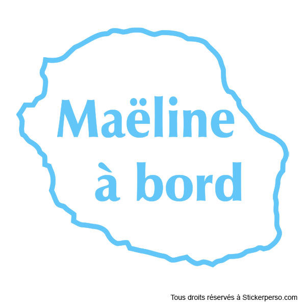 Miniature : Sticker Bébé à Bord - Réunion - Prénom au choix