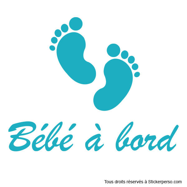Miniature : Sticker Bébé à Bord - Petits Pieds - Prénom au choix