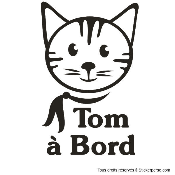 Miniature : Sticker Bébé à Bord - Chaton - Prénom au choix