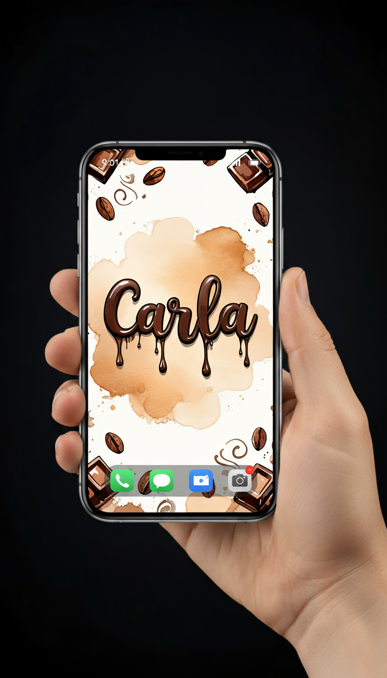 Fond d’écran personnalisé « Chocolat coulant » – Prénom au choix
