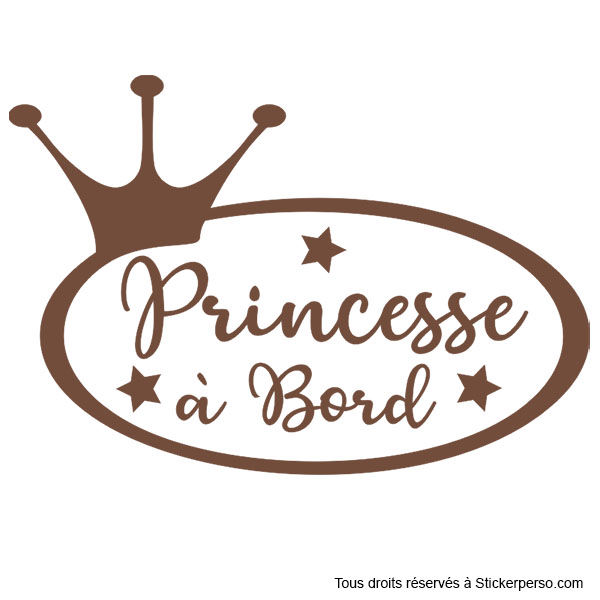 Miniature : Sticker Bébé à Bord - Princesse - Prénom au choix