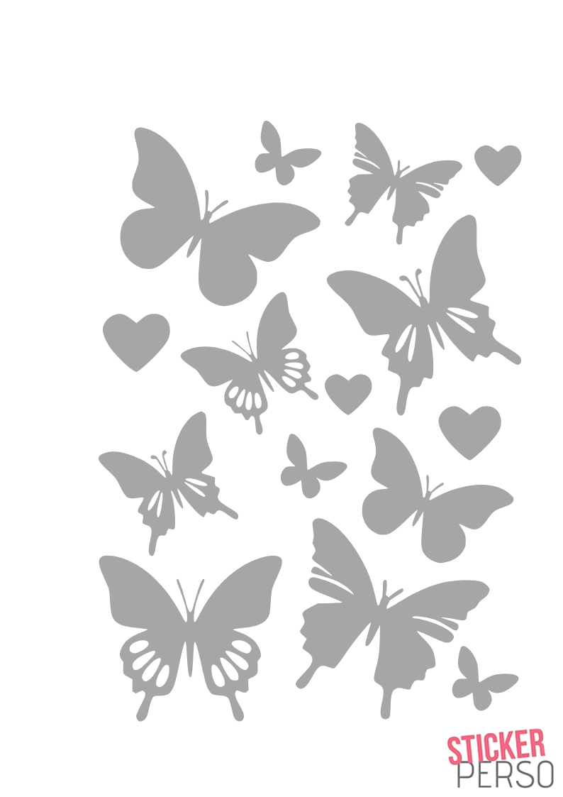 Miniature : 1 planche de stickers papillons
