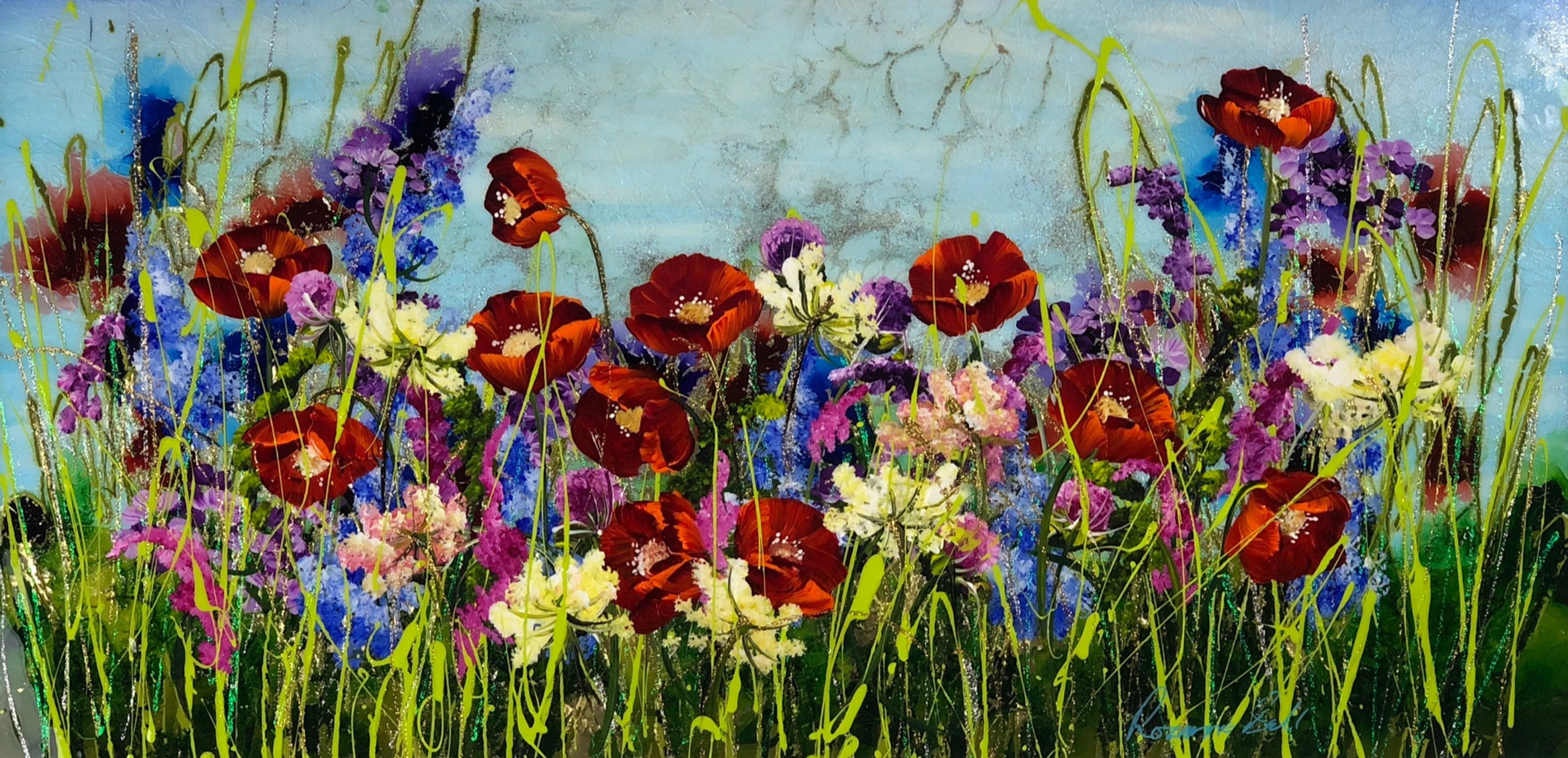 Panoramic Poppies SOLD