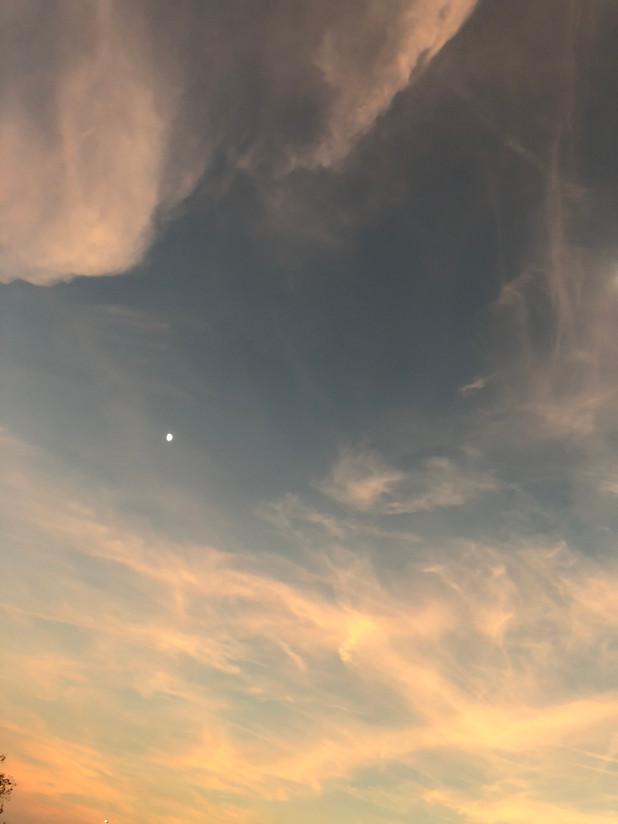 Moon in Sunset Clouds