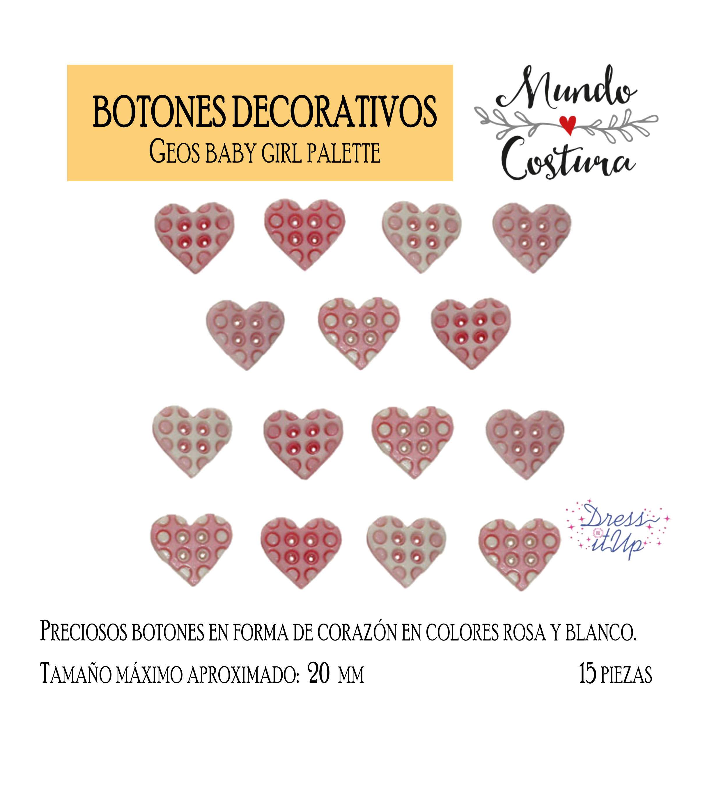 Botones decorativos "corazón"
