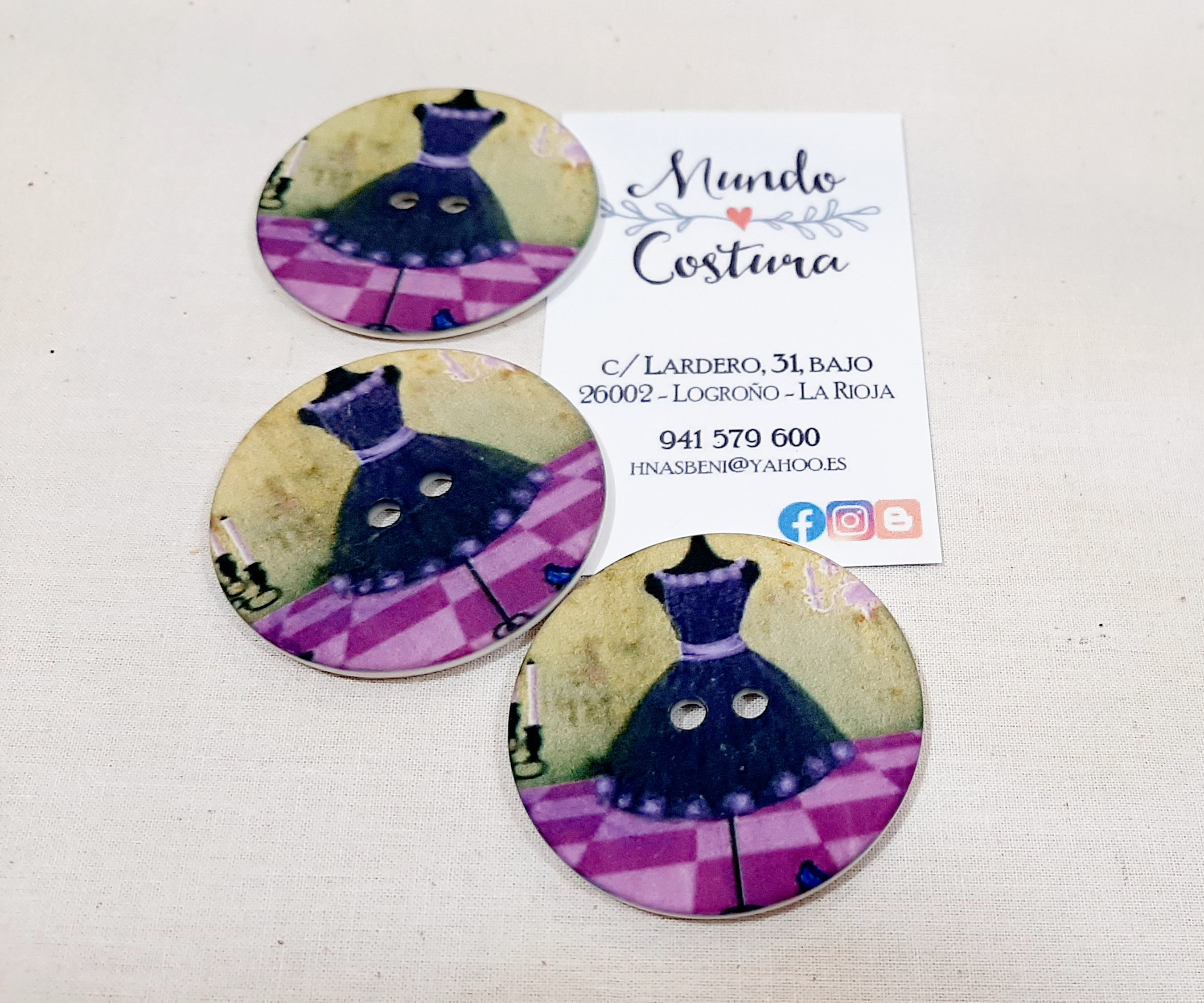 Botón redondo "maniquí "