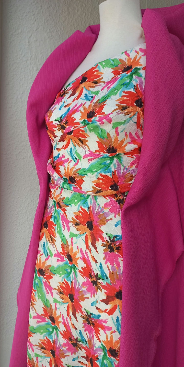 Jacquard elástico flores multicolor