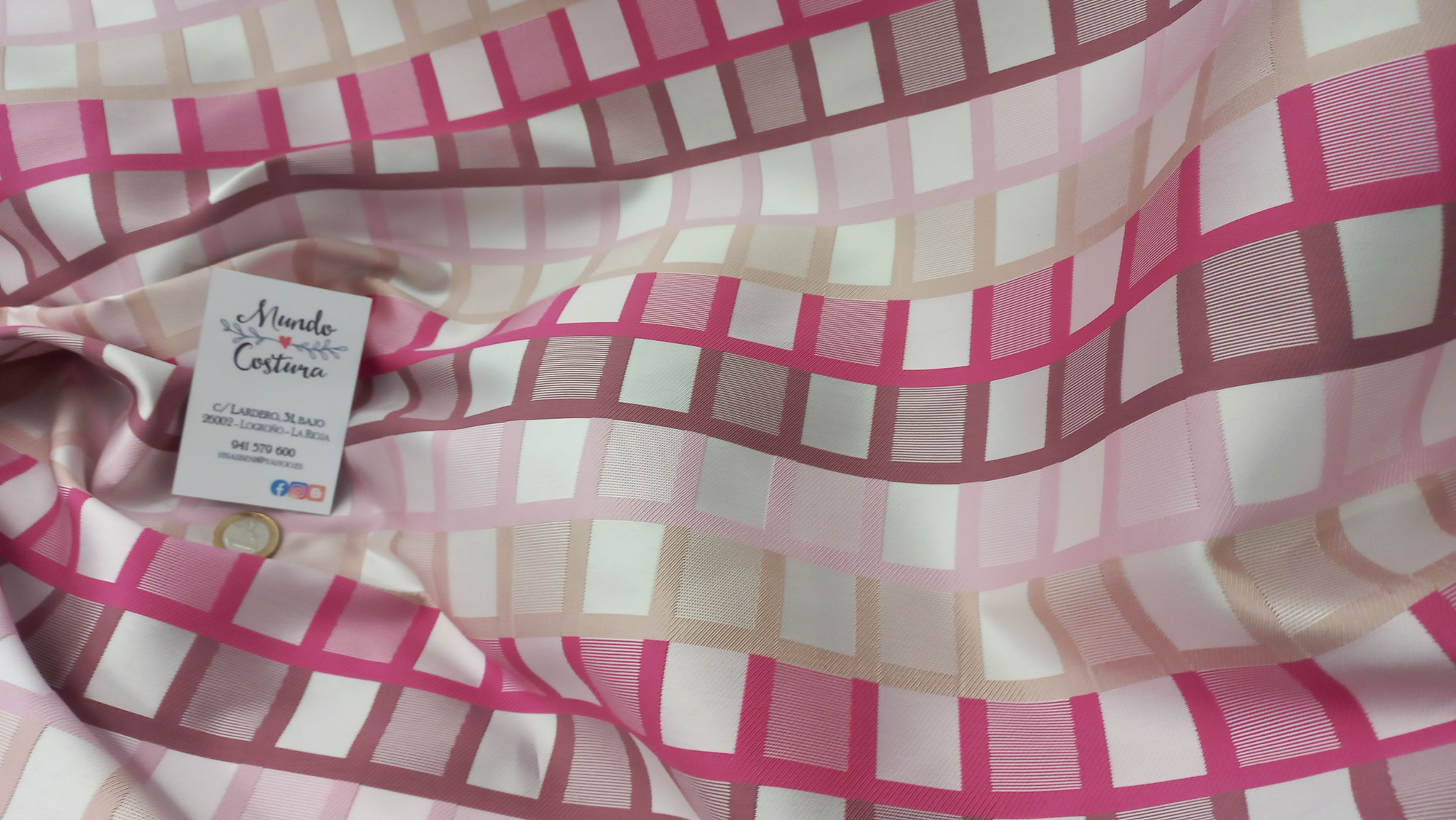 Jacquard cuadros rosa