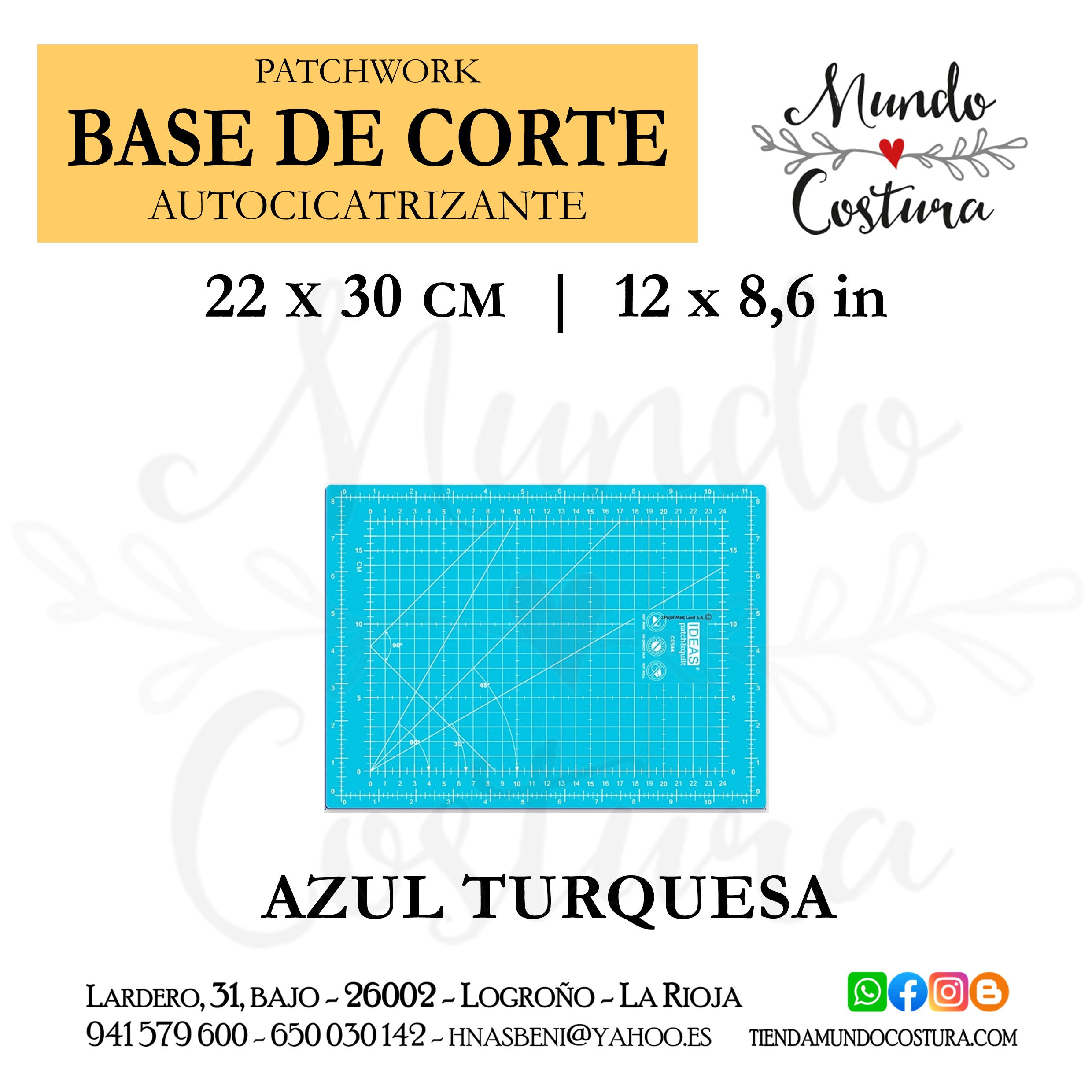 Base de corte - turquesa - 22 x 30 cm
