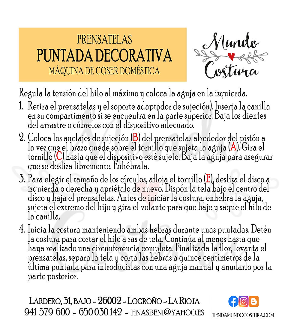 Miniatura: Prensatelas puntada decorativa flores